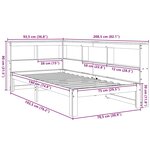 vidaXL Lit bibliothèque sans matelas cire marron 75x190 cm pin massif