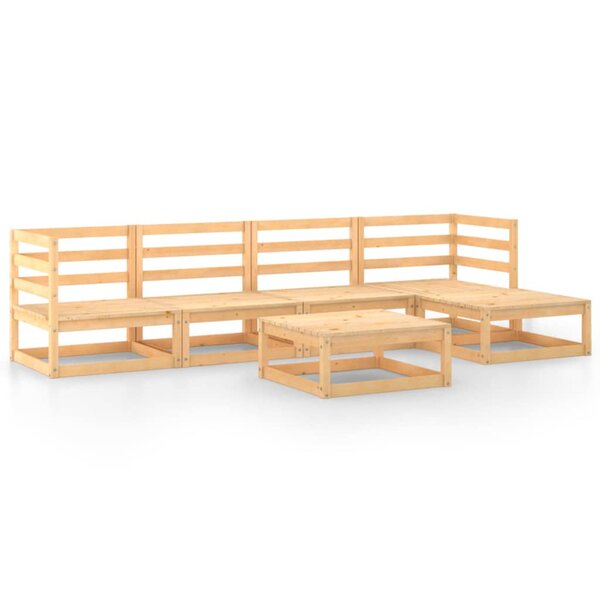 Salon de jardin meuble d'extérieur ensemble de mobilier 6 pièces bois de pin massif 02_0016995