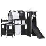 vidaXL Lit mezzanine pour enfants Noir 74 5 x 190 cm Métал