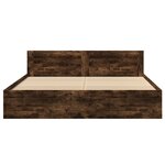 vidaXL Cadre de lit avec tête de lit sans matelas chêne fumé 180x200cm