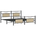 vidaXL Cadre de lit en métal sans matelas chêne sonoma 160x200 cm