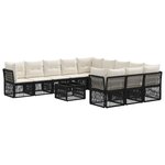vidaXL Ensemble de canapé de jardin 12 Pièces Noir polyrotin