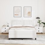 vidaXL Lit box spring avec matelas blanc 160 x 200 cm  simili cuir