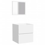 vidaXL Armoire de salle de bain avec miroir blanc bois d'ingénierie