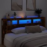 vidaXL Tête de lit à LED chêne fumé 220x18 5x103 5cm bois d'ingénierie