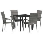 vidaXL Ensemble de salle à manger pour jardin 5 Pièces Gris
