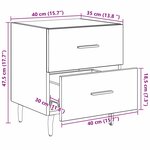 vidaXL Cabinet de chevet avec tiroir chêne artisanal 40 x 35 x 47.5 cm