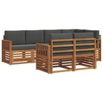 vidaXL Ensemble de canapés d'extérieur 7 pc Naturel et Anthracite