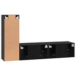 vidaXL Ensemble meuble TV 3 Pièces Chêne noir Bois d'ingénierie