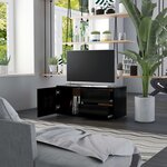 vidaXL Meuble TV Noir 80x34x36 cm Bois d'ingénierie