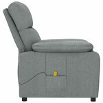 vidaXL Fauteuil de massage Gris foncé Tissu
