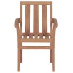 vidaXL Chaises de jardin empilables avec coussins lot de 4 Teck solide