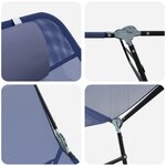 vidaXL Chaises Longues Pliantes 2 Pièces avec Une Têtière en Bleu Textilène