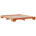 vidaXL Cadre de lit Marron cire 207 x 187 x 17 cm Bois massif en pin
