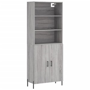 vidaXL Buffet haut Sonoma gris 69 5x34x180 cm Bois d'ingénierie