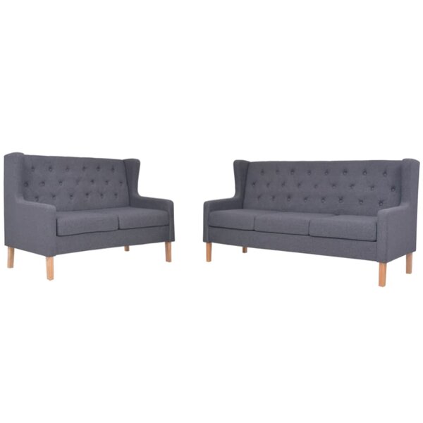 Ensemble de canapés 2 Pièces tissu gris