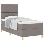 vidaXL Lit Box Spring avec Matelas Taupe 90x200 cm Tissu