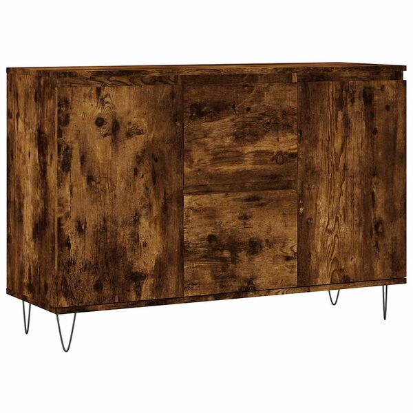 vidaXL Buffet chêne fumé 101 5x35x70 cm bois d'ingénierie