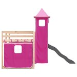 vidaXL Lit superposé sans matelas avec toboggan et rideaux 80x200 cm