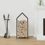 vidaXL Portant de bois chauffage noir 40x25x90 cm