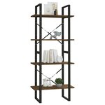 vidaXL Bibliothèque 4 niveaux Chêne brun 60x30x140cm Bois d'ingénierie