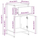 vidaXL Buffet Chêne noir 81 x 36 x 150.5 cm Bois d'ingénierie