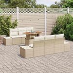 vidaXL Ensemble de salle à manger pour jardin 7 Pièces Beige et crème