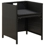 vidaXL Chaises de jardin lot de 2 avec coussins Résine tressée Noir