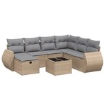 vidaXL Salon de jardin avec coussins 8Pièces mélange beige résine tressée