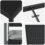 vidaXL Ensemble de salle à manger pour jardin 3 Pièces Noir Poly rotin