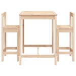 vidaXL Ensemble de bar de jardin 3 Pièces bois de pin massif