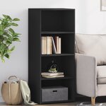 vidaXL Buffet haut noir 50x41x124 cm bois d'ingénierie