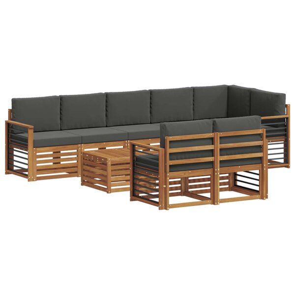 vidaXL Ensembles de canapés avec coussin 9 Pièces Naturel et Anthracite