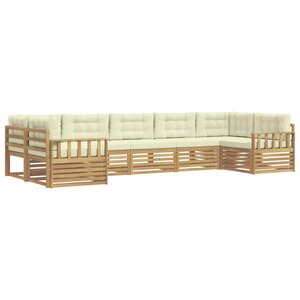 vidaXL Ensemble de canapés d'extérieur 7 pc Blanc et crème