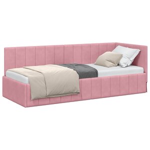 vidaXL Cadre de lit d'angle Rose 80 x 200 cm Velours