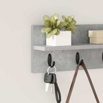vidaXL Porte-manteau mural avec étagère Gris béton 40 x 10.5 x 18 cm