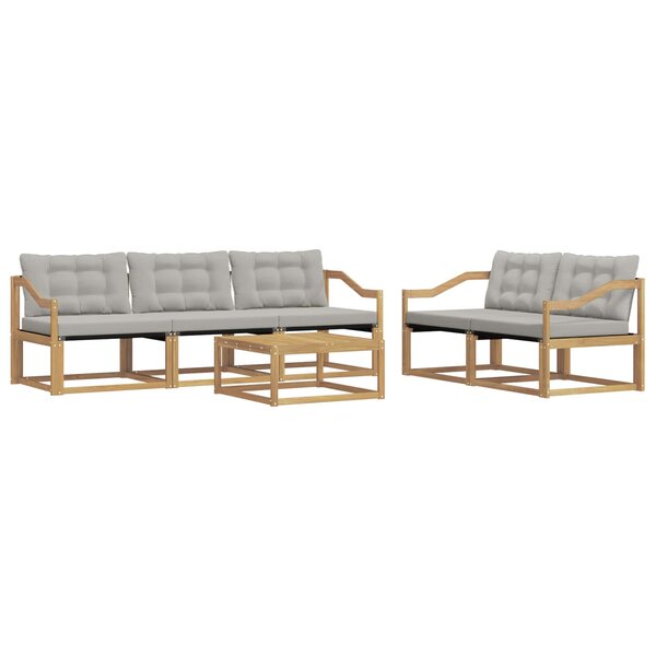 vidaXL Ensemble de canapés d'extérieur 6 Pièces Blanc et gris clair