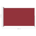 Vidaxl auvent latéral rétractable de patio 220x300 cm rouge