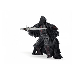 Figurine Papo Cavalier sans Visage avec Destrier Noir et Chaînes Argentées
