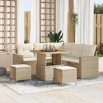 vidaXL Ensemble de canapé de jardin avec coussin 8 Pièces beige et crème