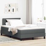 vidaXL Lit à ressorts avec matelas Gris foncé 120 x 190 cm tissu