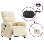 vidaXL Fauteuil inclinable de massage électrique crème tissu