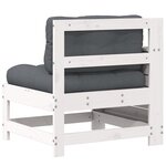vidaXL Canapé de jardin accoudoir et coussin blanc bois massif de pin