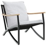 vidaXL Ensemble de meubles de balcon avec coussins 5 Pièces noir acier