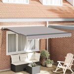 vidaXL Auvent Rétractable Gris clair 300 x 250 cm Polyester et Acier