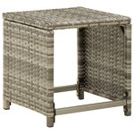 vidaXL Tabourets de jardin lot de 4 avec coussins Résine tressée Gris