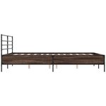vidaXL Cadre de lit chêne marron 150x200 cm bois d'ingénierie et métal