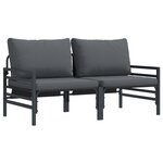 vidaXL Mobilier de jardin avec coussin 2 Pièces Anthracite Acier