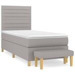 vidaXL Sommier à lattes de lit avec matelas Gris clair 100x200cm Tissu