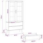 vidaXL Vitrine en Verre MOLDE 90 x 35 x 175 cm Bois de pin massif Noir